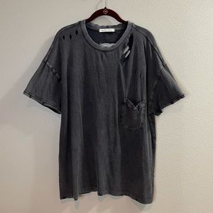 Free People. We The Free Rubi Tee. Washed Black.